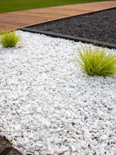 Crystal White gravier marbre concassé 9 - 12mm jardin paysagé