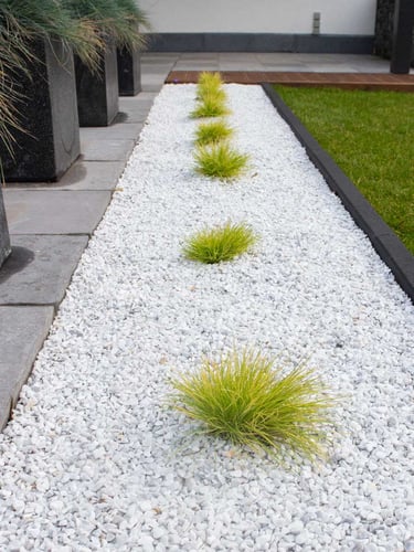 Crystal White gravier marbre concassé 9 - 12mm jardin paysagé