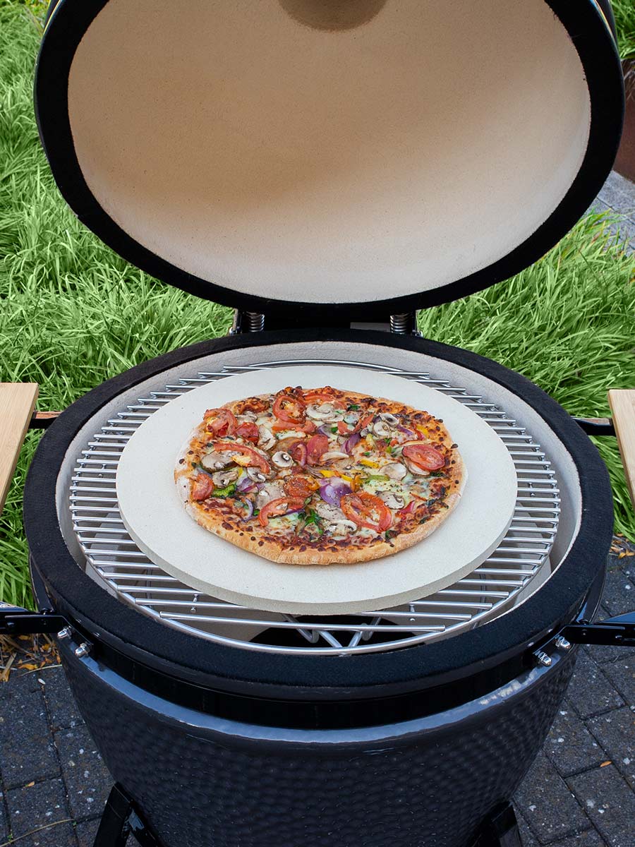 leven Sta op Interessant Pizzasteen BBQ Large 38cm (15 inch) keramiek | Topkwaliteit
