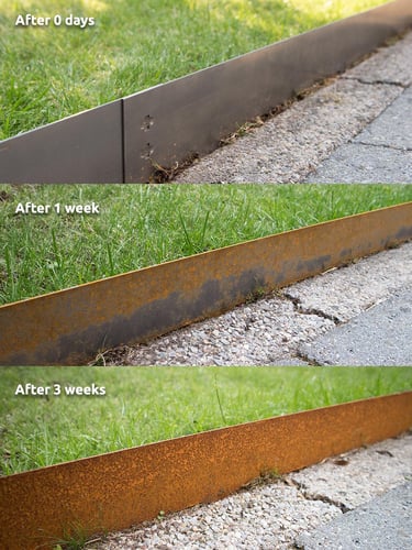 Multi-Edge METAL Lawn Edging Corten Steel rusting process