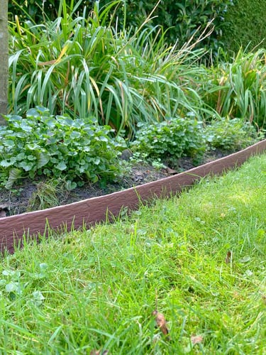 Multi-Edge ECO plastic lawn edging 10m length, 14cm high, colour brown - corten