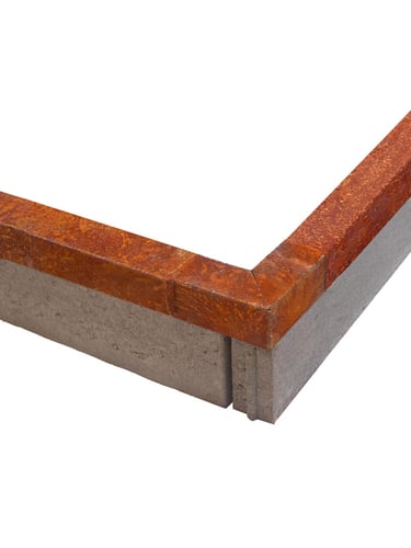 Multi-Edge PROFILE Corthenstahl U-Profil Eckstücke für Bordsteinkanten 5x5x5x12cm verlegt mit U-Profil