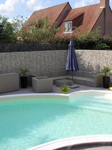 Panier de gabion 200x100x20cm paysagé