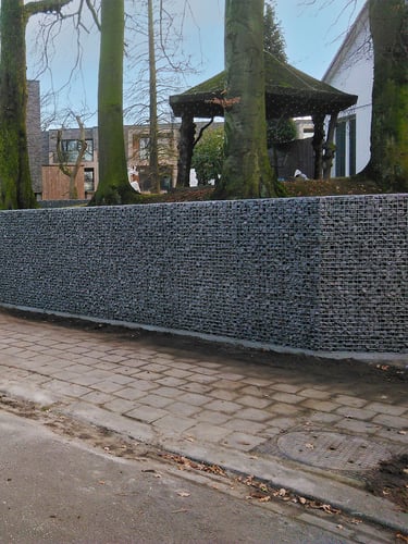 Panier de gabion 200x200x20cm paysagé