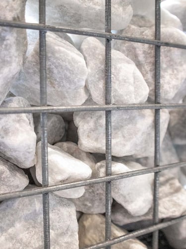 Pierres à gabion Crystal White marbre 40 - 80mm (4 - 8cm)
