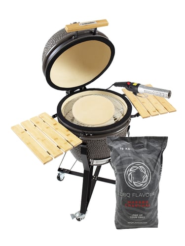 The Columbus Medium Charcoal Gris Complet Kamado incl. startersset