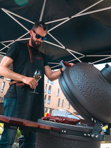 The Columbus Large Pro Line Urban Grey Compleet Kamado